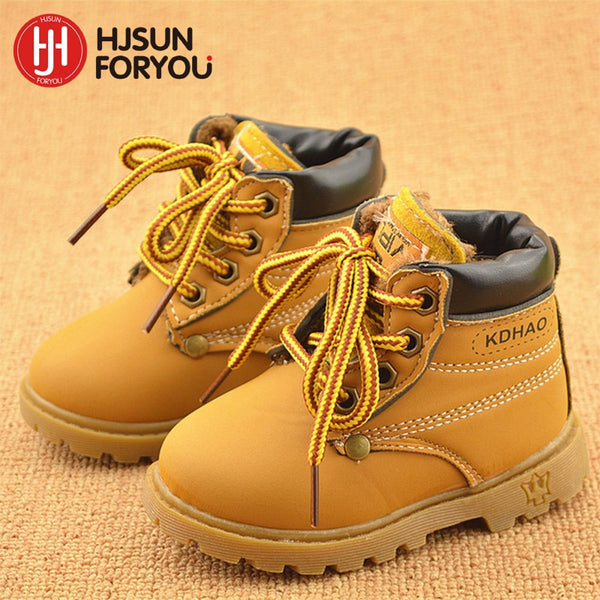 Winter Children's Boots Girls Boys Plush Martin Boots Casual Warm Ankle Shoes Kids Fashion Sneakers Baby Snow Boots
