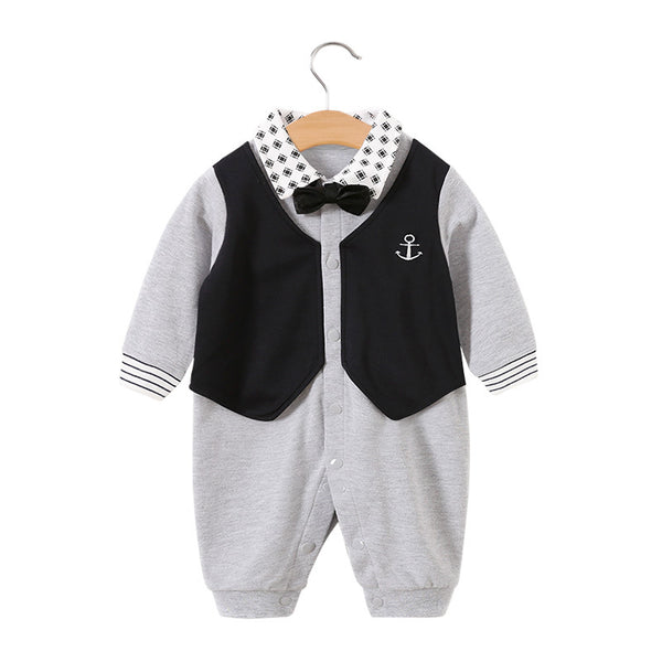 Children's jumpsuit, baby romper, long sleeved newborn hundred day gentlemanly suit, ins style children's clothing