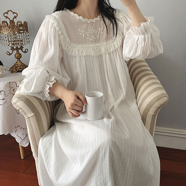 Pure cotton lace nightdress