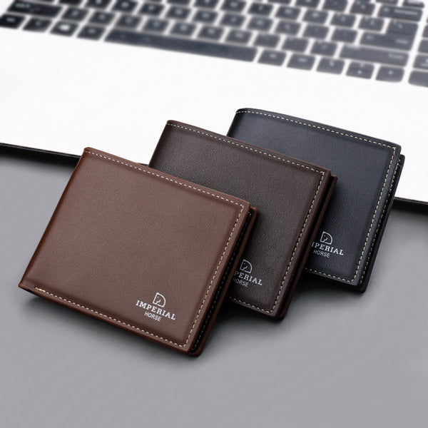 Men's Wallet Short College Student Wallet With Zipper Wallet Simple Niche Soft Leather Wallet
