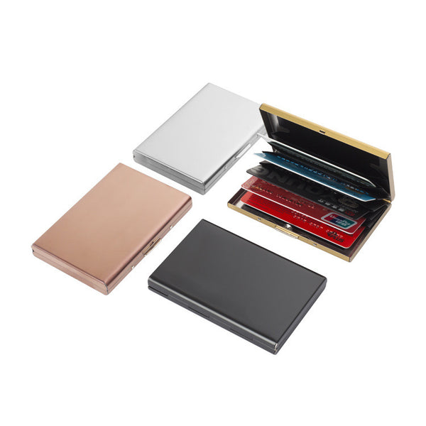 Aluminum Alloy Anti-Degaussing Credit Card Holder Black Stainless Steel Bank Card Holder Metal Card Holder RFID