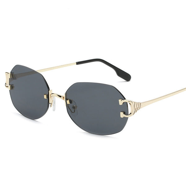 New Oval Frameless Trimmed Sunglasses For Men And Women