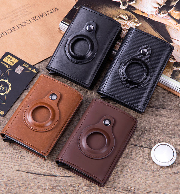 Airtag Location Tracker Leather Card Holder Simple Creative Business Multi-Function Wallet Wallet Card Holder X- 81