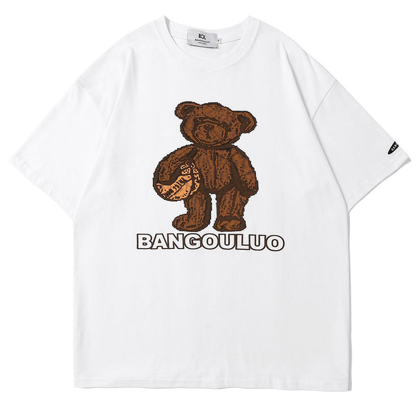 Bear Embroidery Pattern T-shirt For Men