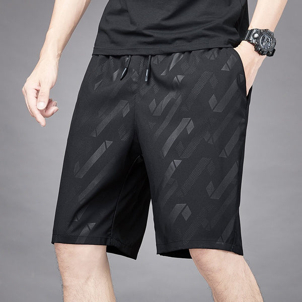 Mens Summer Ice Silk Quick Drying Shorts Lightweight, Breathable, Four sided Elastic Large Size Trendy Air Conditioning Shorts