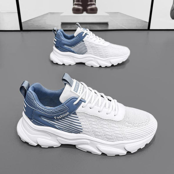Men's Shoes with Breathable Mesh Surface In Summer, Running, Leisure, and Small White Trendy Shoes That Increase Height
