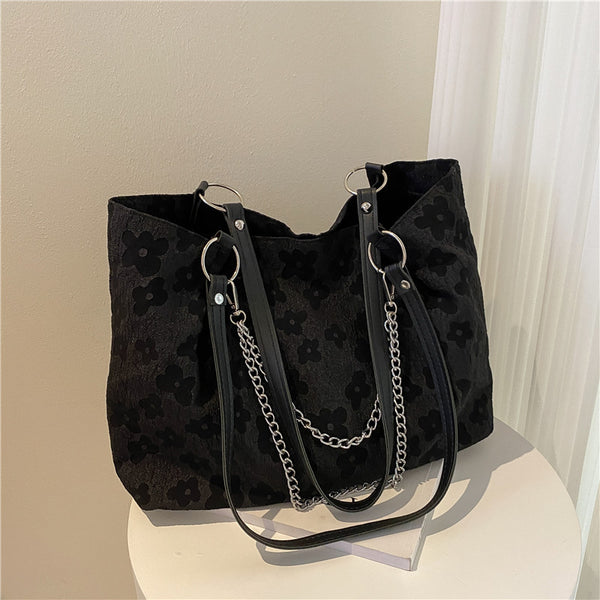 Big Bag Women's New Trendy High-End Embossed Ins Niche Sweet And Cool Shoulder Bag Fashion Chain Tote Bag