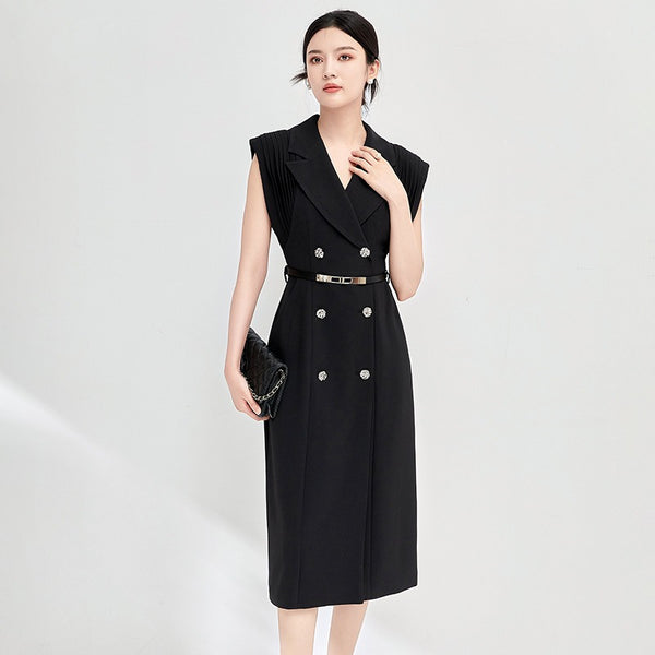 Commuting temperament, professional femininity, light luxury waist dress for women