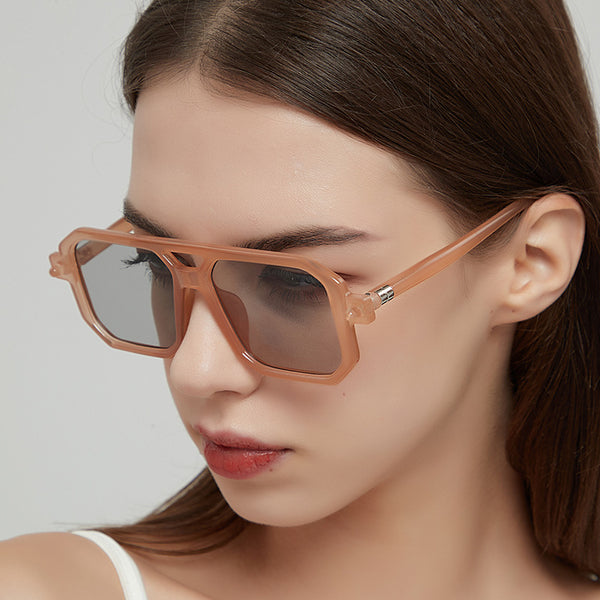 Fashionable Double-beam Polygonal Sunglasses For Men And Women