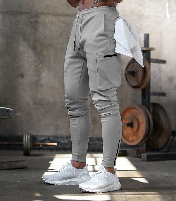 Fashion Stitching Men Pants Fitness Casual Elastic Pants men Bodybuilding Clothing Casual Navy Military Sweatpants Joggers Pants