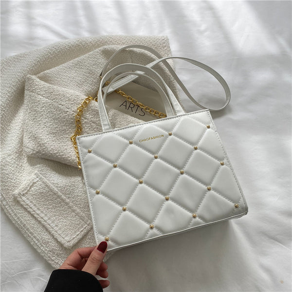 Hong Kong Style Prismatic Handbag Women's New Style Messenger Bag Fashion One Shoulder Girl Small Square Bag