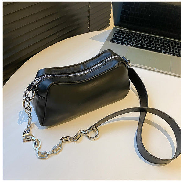 Ins Niche Chain Bag Women's New Trendy Korean Version Texture Solid Color Simple Single Shoulder Messenger Bag Small Square Bag