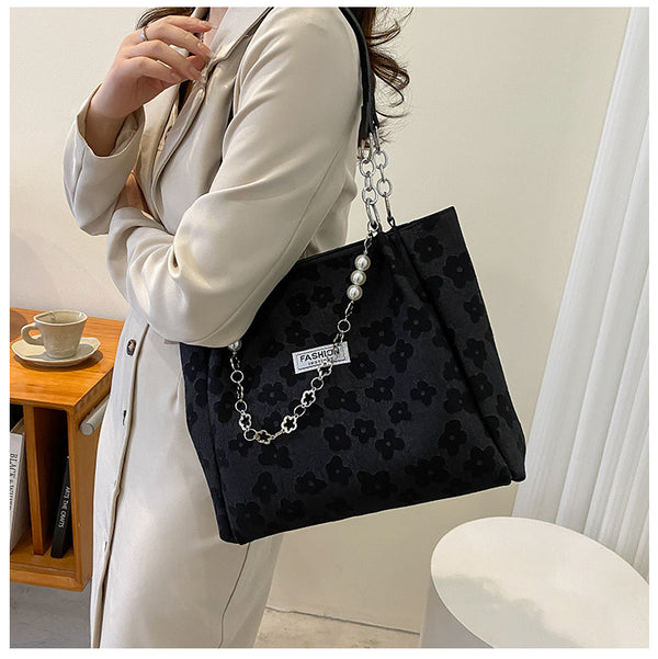 Niche Temperament Handbag On The New Summer Shoulder Underarm Bag Large Capacity Tote Bag Pearl Chain Bag