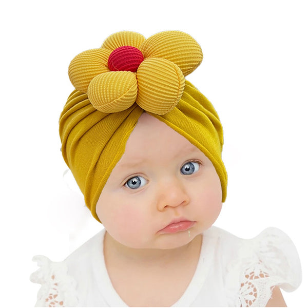 Children's imitation cotton pullover hat, baby creative, comfortable, breathable flower hat, baby hat