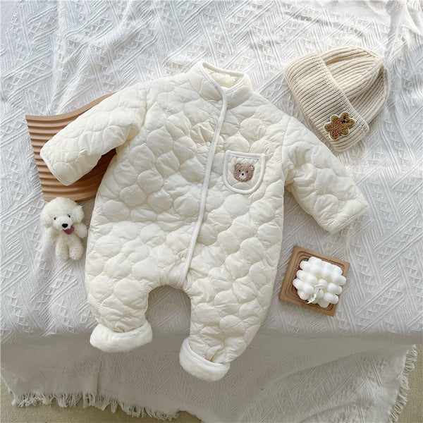 Baby One-Piece Clothes Ins Fashion Baby Romper Clothes In Autumn And Winter With Cotton Ripples