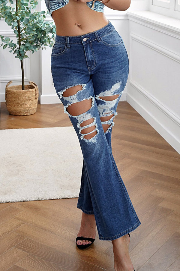 Distressed Bell Jeans