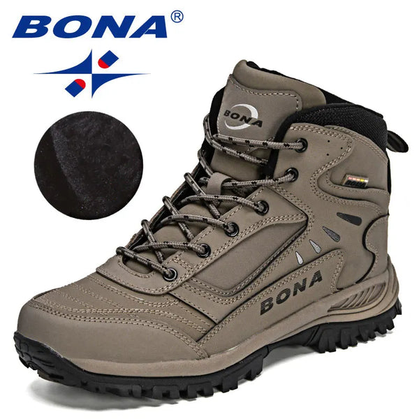 BONA 2022 New Designers Brand Winter Plush Boots Men Warm Snow Ankle