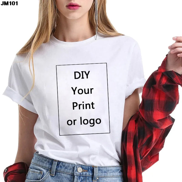 Customized Printed Casual T shirt Harajuku Women DIY Your Like Photo