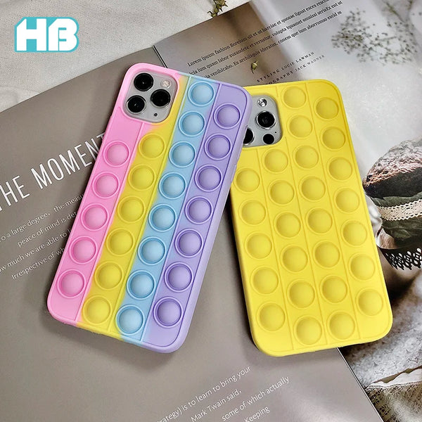 Pop Push It Bubble For iphone 12 Decompression Phone Case iphone 11 Pro Max Silicone Case