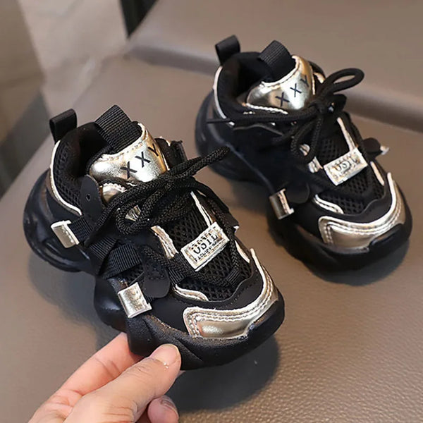 Children's Sneakers Mesh Breathable Girl's Boy's Sneakers Soft-soled Non-slip Running Shoes Korean Style Kids Shoes
