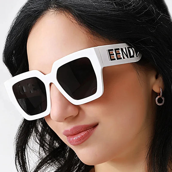 Luxury Brand Designer Women Sun Glasses 2022 Trendy Oversized Square Men Sunglasses Retro Hollowed Letter Eyewear UV400 Goggles