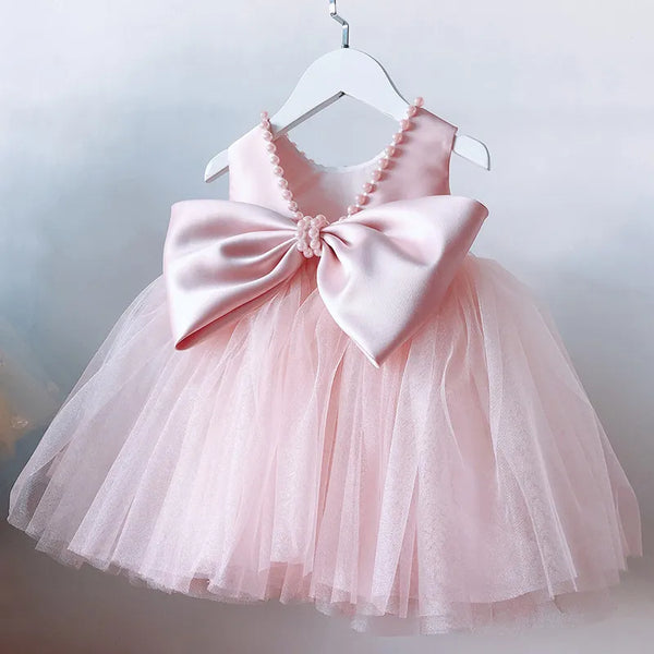 Toddler Baby Girls Dress Bow Baptism Dress for Girls 1 Yrs Birthday