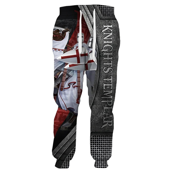 Spring and Autumn Harajuku Pants Knight Temple 3D Printed Men's Sports