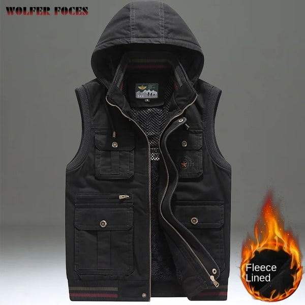 Autumn Men's Clothing Solid Color Casual Loose Vest Men's Multi Bag