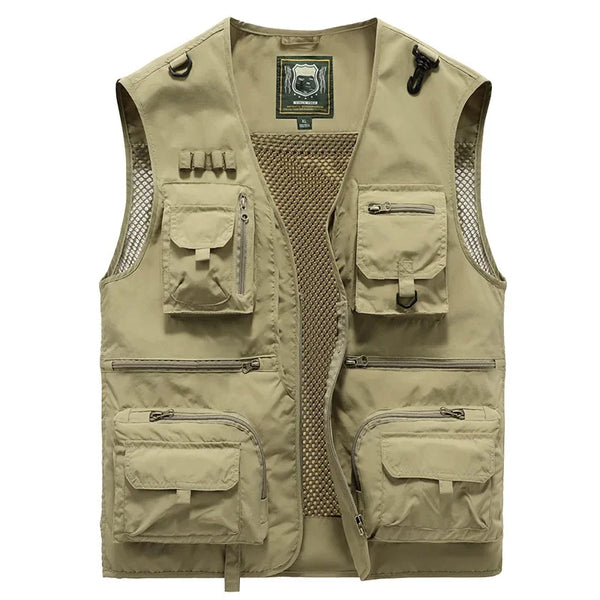 Men's Summer Outdoor Work Clothes Vest Multi-Pocket Thin Fishing