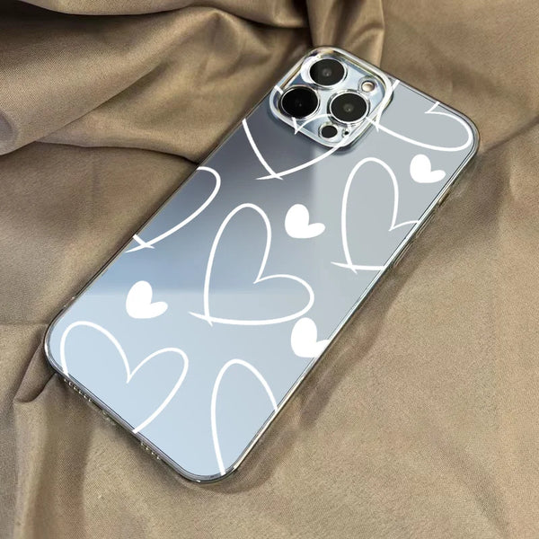 Love Heart Phone Case For iPhone 14 Pro Max Case iPhone 13 12 11 15 Pro Max XR XS X 7 8 Plus SE Soft Clear Simple lines Cover