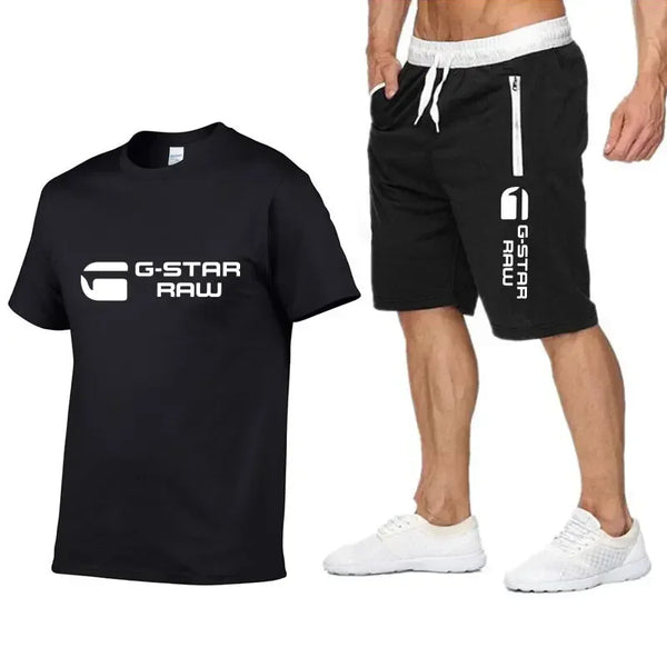 Summer Suit Men's T-shirt + Beach Shorts Suit Tracksuit Jogging