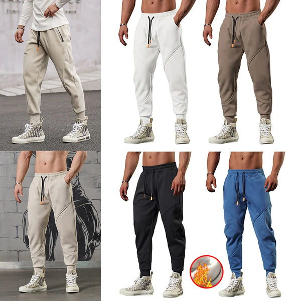 Autumn Winter New Men Pants Thick Fleece Tracksuit Warm Sweatpant