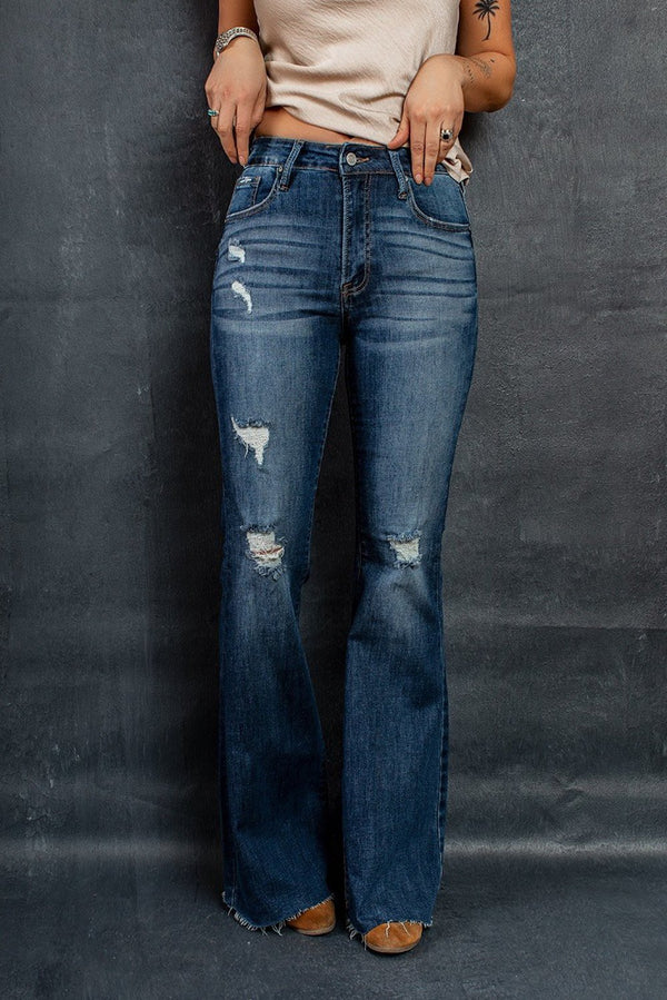 Wash Mid Rise Flare Jeans