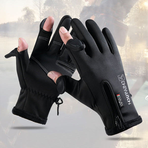 Opened-Finger Gloves Touchscreen Unisex Waterproof Windproof Warm Winter Gloves For Cycling Fishing Skiing