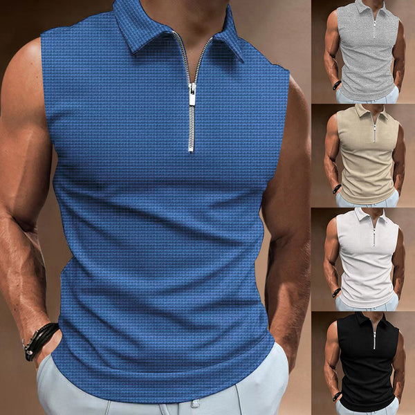 Men's Fashion Casual Solid Color Lapel Undershirt